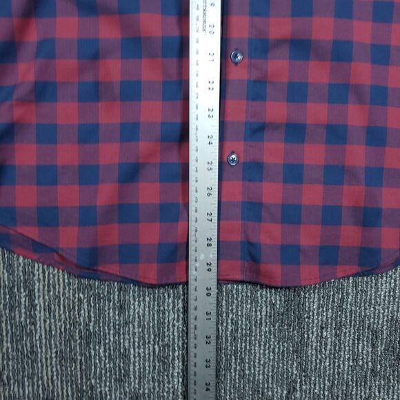 Twillory Shirt Mens XL Red Blue Plaid Button Up Untuckable Tailored Fit Cotton - Picture 9 of 13